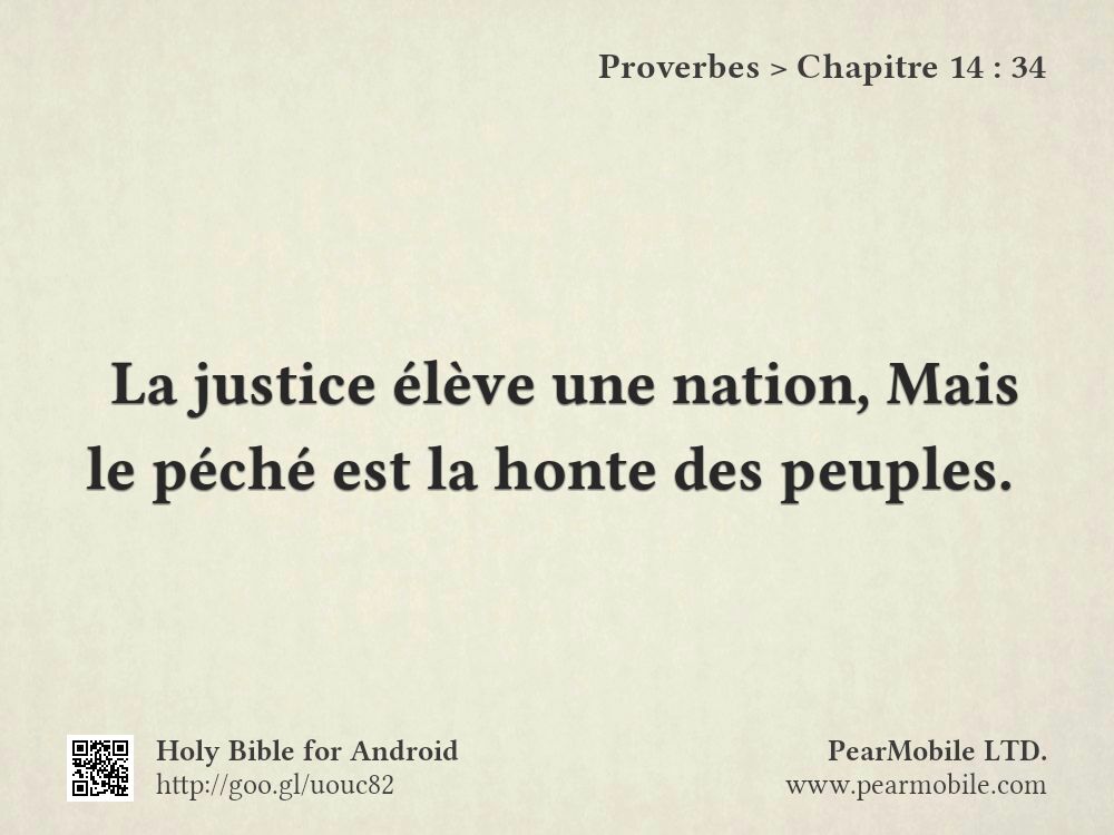 Proverbes, Chapitre 14:34
